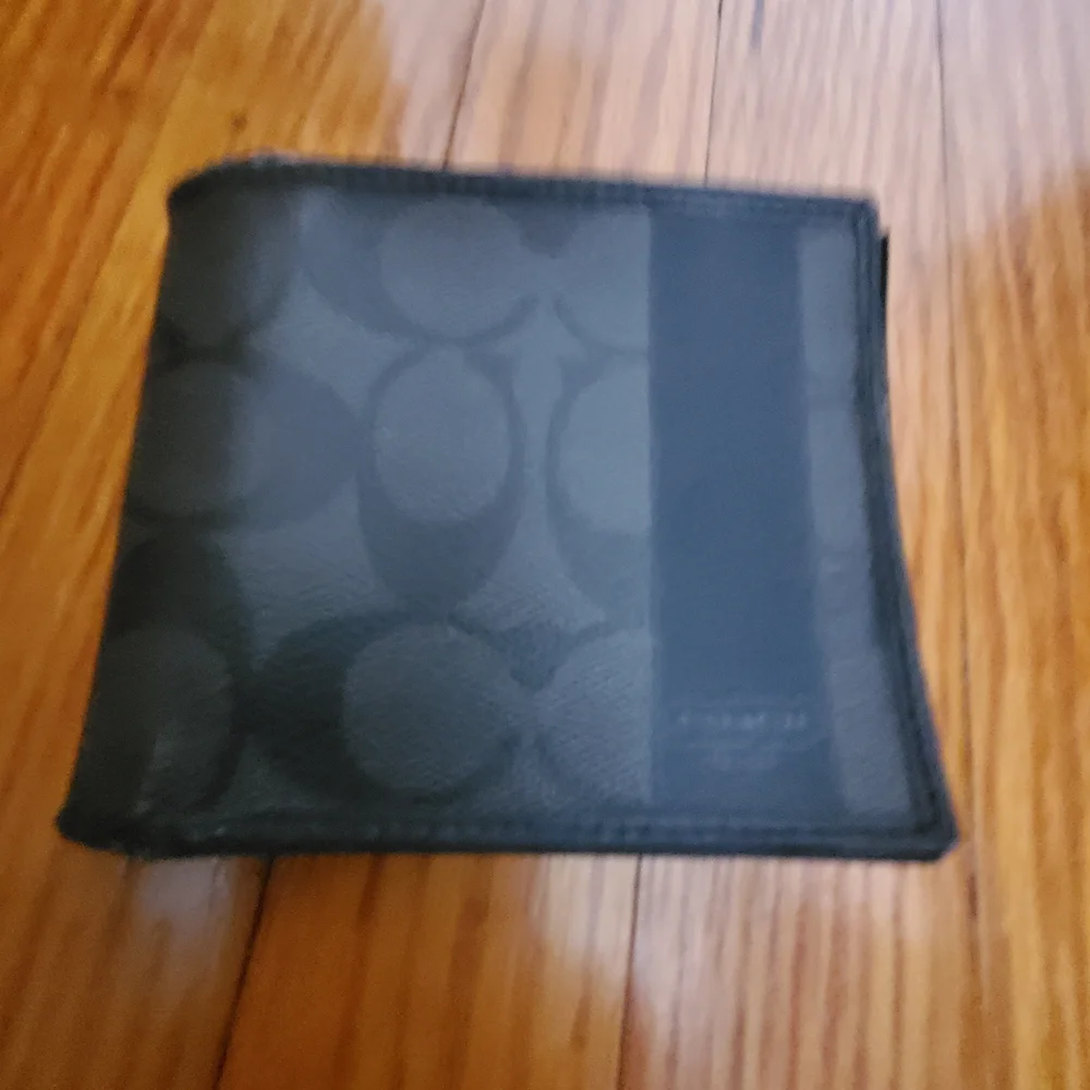 Coach Black Signature Canvas Bifold Card Holder